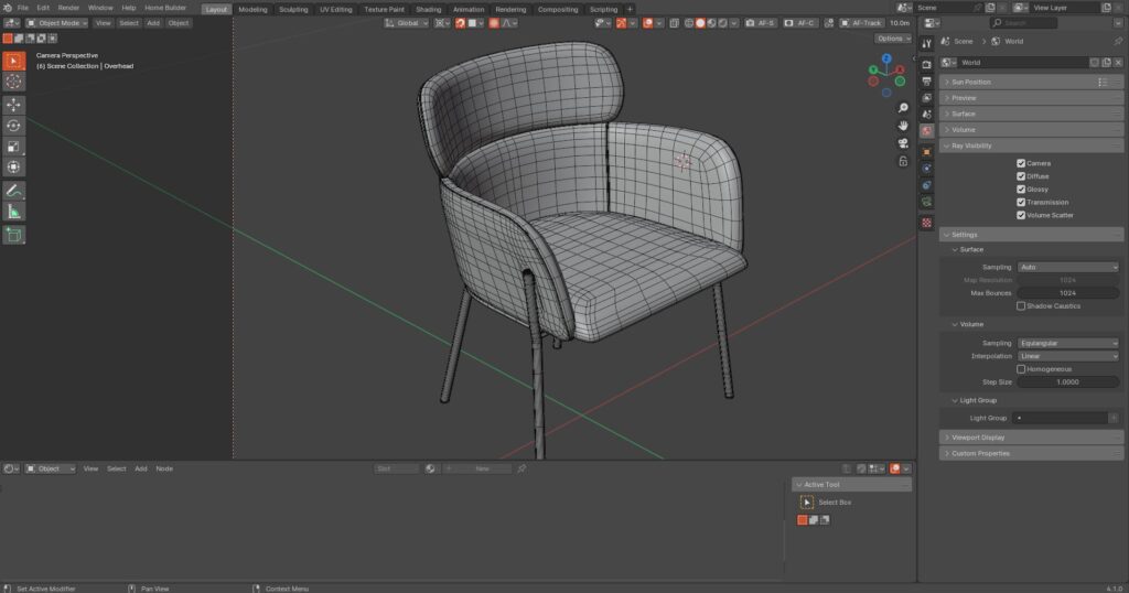 3d chair modeling