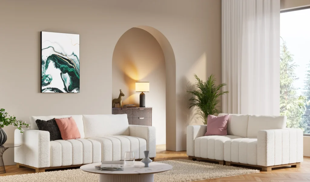01 Modern Sofa Cozy Angle view 1