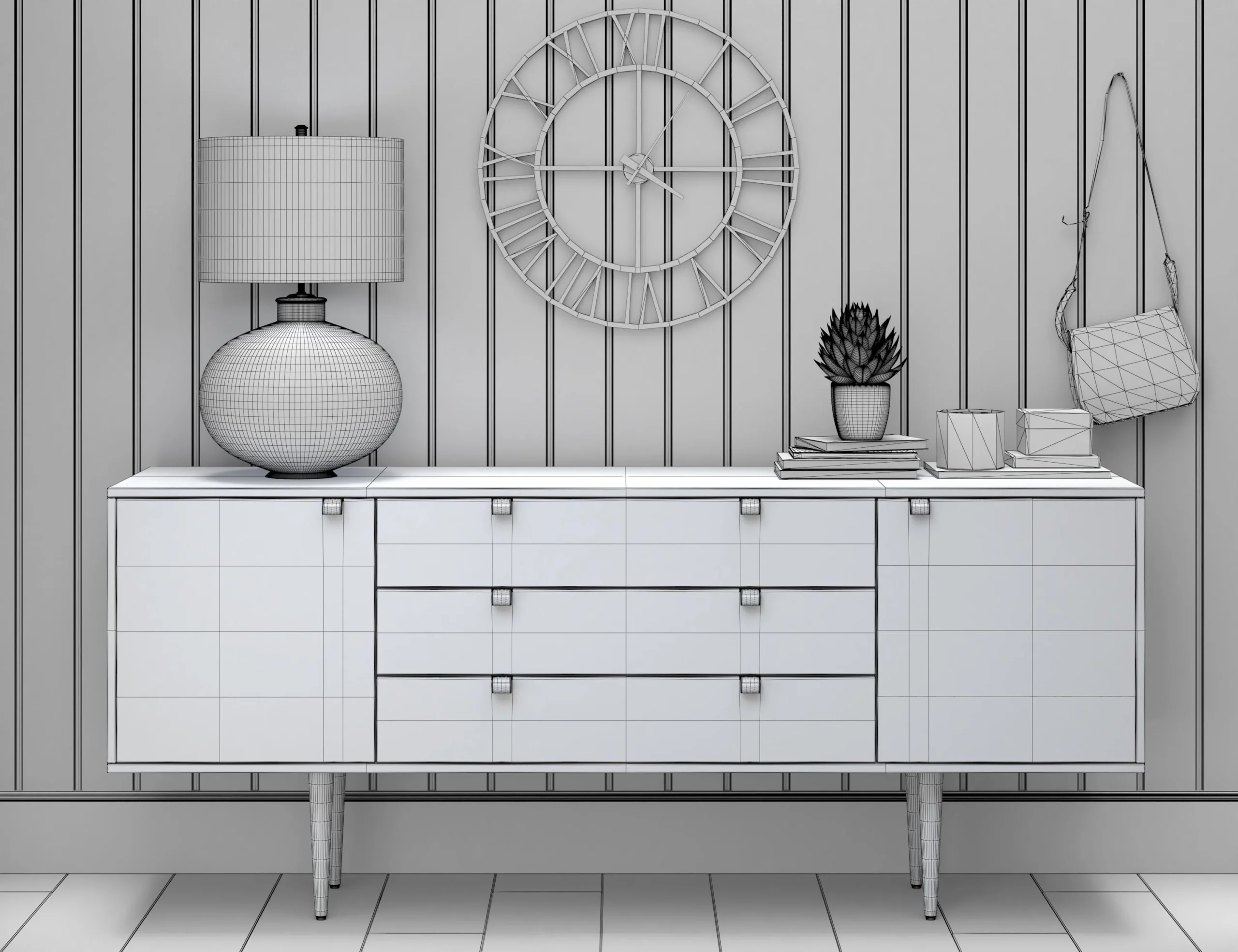 Cabinet Front Wireframe scaled