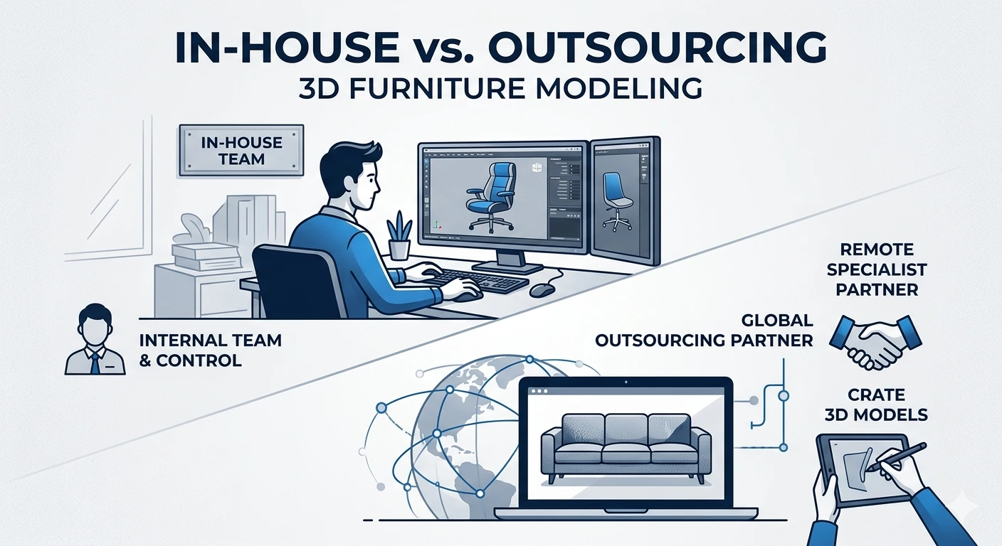 In-House vs. Outsourcing 3D Furniture Modeling