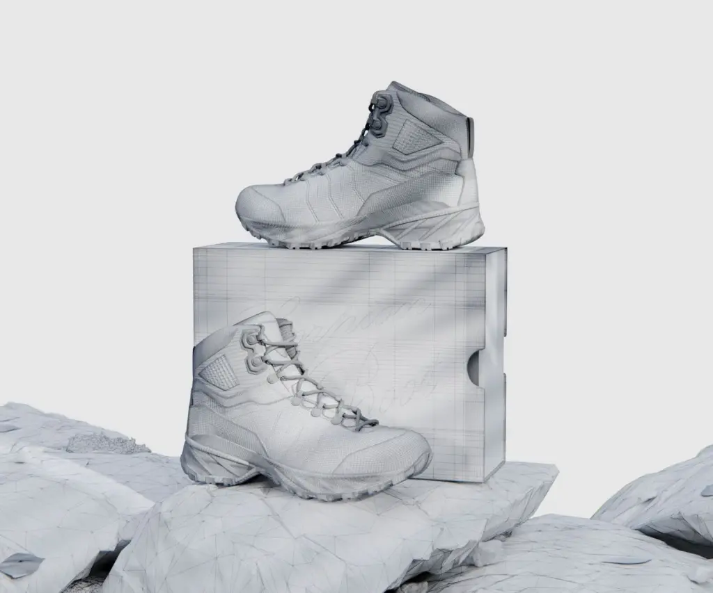 Stylish_Boot_Front_Wireframe