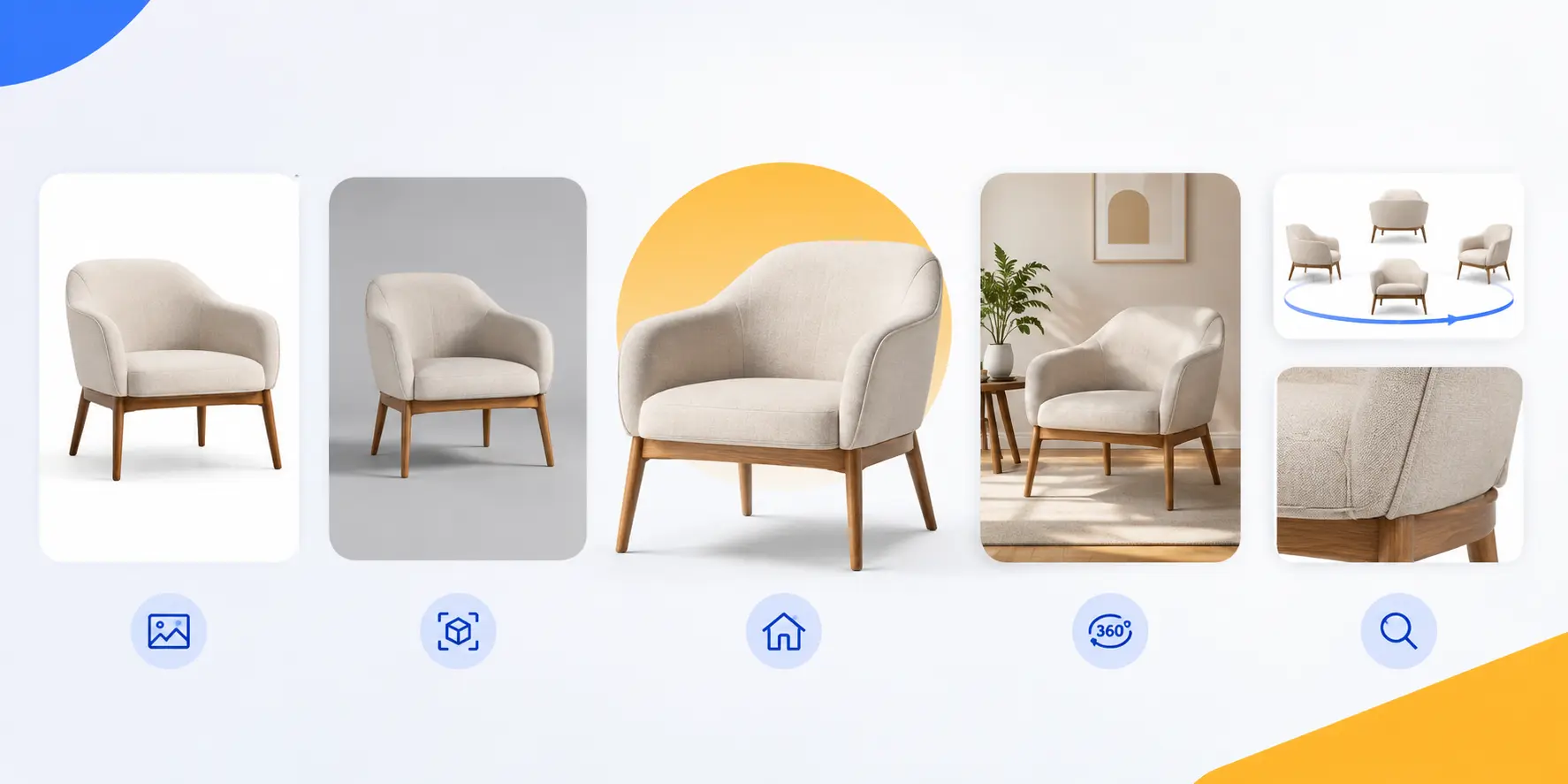 Types of Furniture Product Renders: White Background, Silo, Lifestyle, 360° & Detail Renders